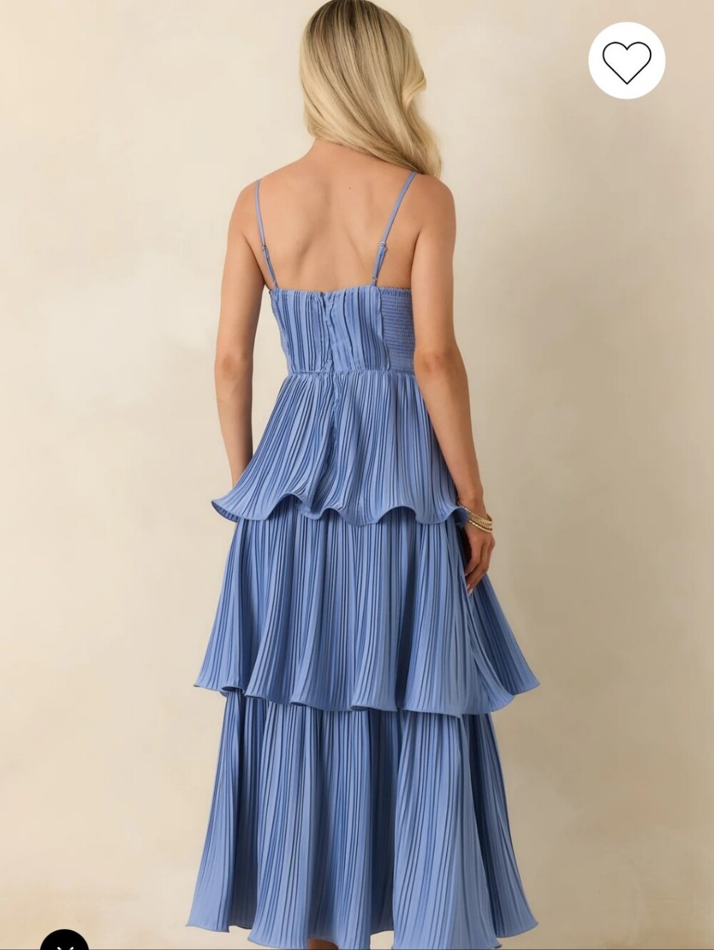 ASTR The Label Lupin Blue Tiered Maxi Pleated Dress - Picture 3 of 9